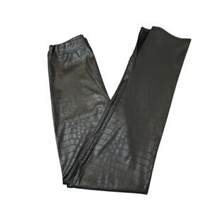 Missy Empire Faux Croc Pants Womens Size 12 Black High Waist Stretch Moto Y2K